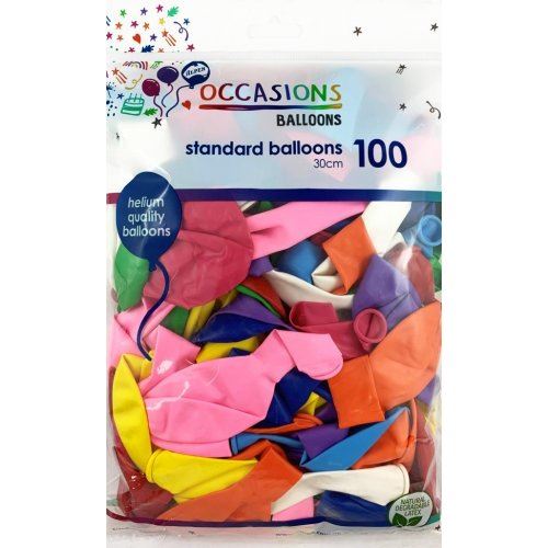 Image for BALLOONS 30CM ASSORTED COLOURS BAG 100 from SBA Office National - Darwin